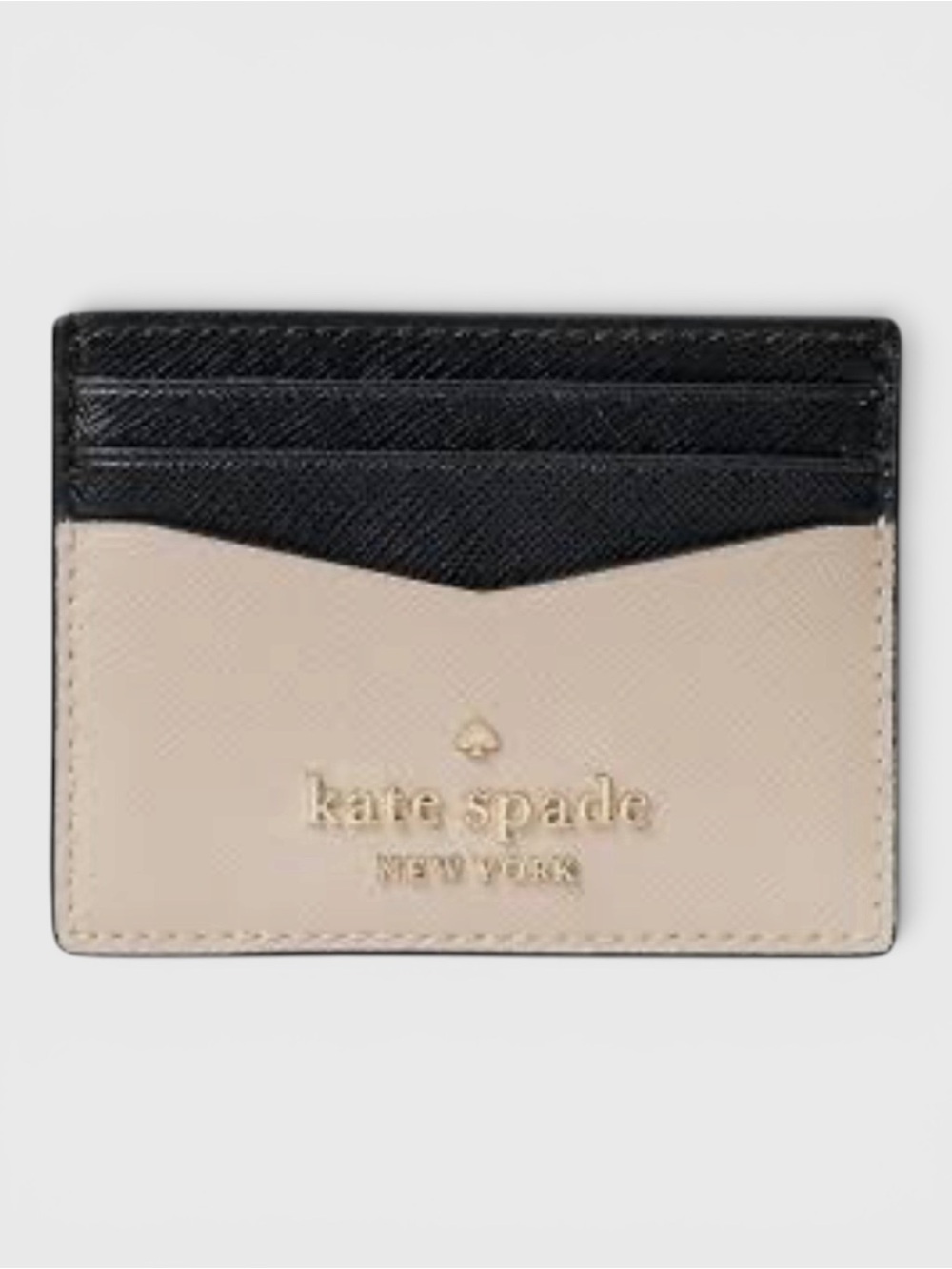 Kate Spade Staci Small Slim Card Holder Beige Multi Colorblock Wallet